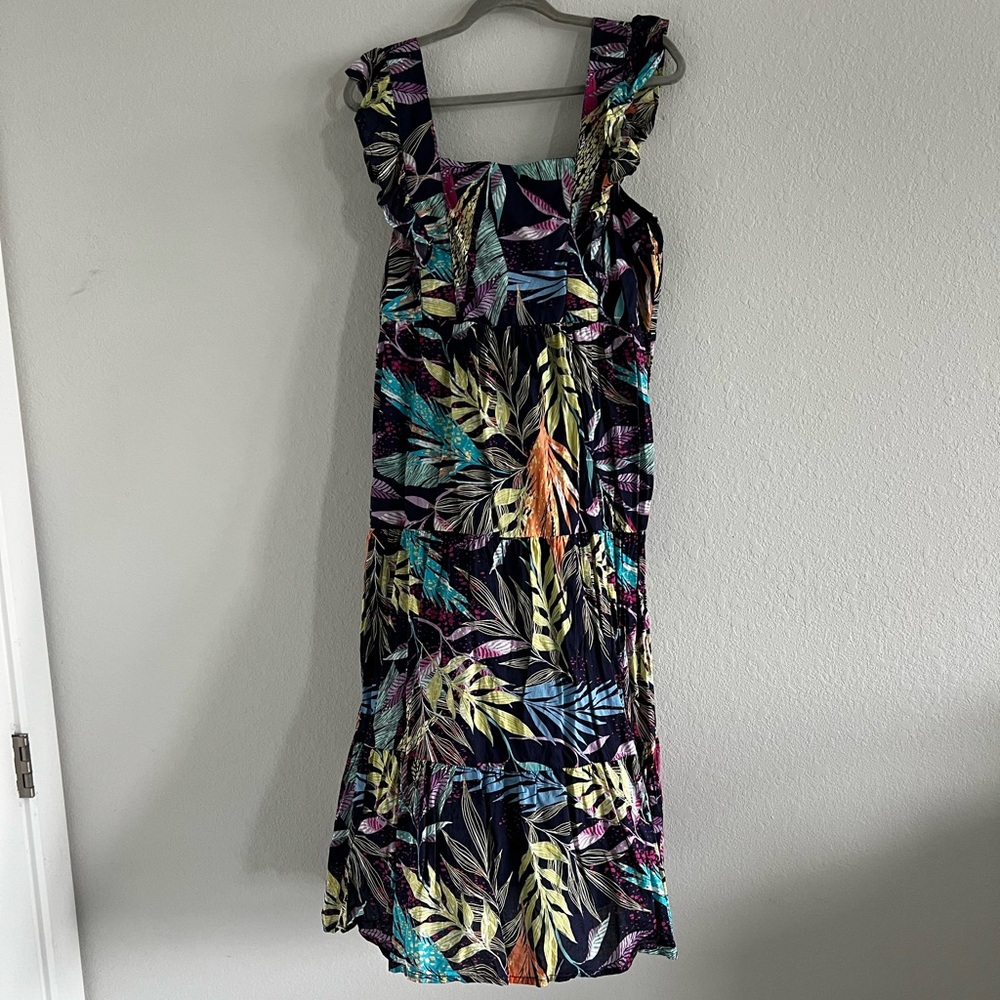 Multicolor Leaf Pattern Dress